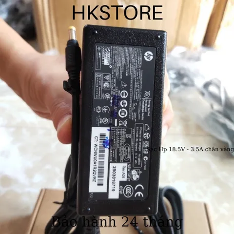 🔝 Sạc Laptop Hp 18.5V-3.5A 65W Chân Vàng dùng cho Hp Dv2000 Dv4000 510 530 6820s Dv1000 6530s Dv1300 Dv1400 Dv1500 Dv50