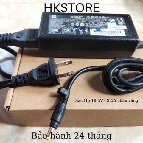 🔝 Sạc Laptop Hp 18.5V-3.5A 65W Chân Vàng dùng cho Hp Dv2000 Dv4000 510 530 6820s Dv1000 6530s Dv1300 Dv1400 Dv1500 Dv50