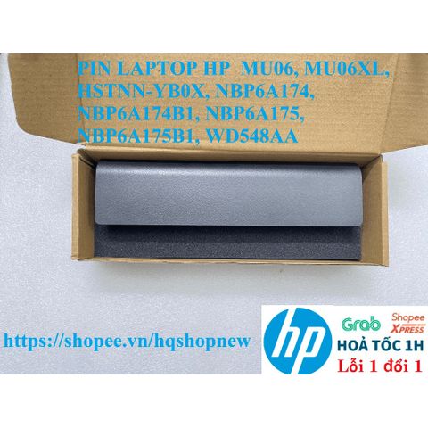 Pin Laptop HP 6 Cell MU06, MU06XL, HSTNN-YB0X - Thay Thế Chính Hãng, Bảo Hành 100% - Phụ Kiện Laptop Đen Chất Lượng Cao