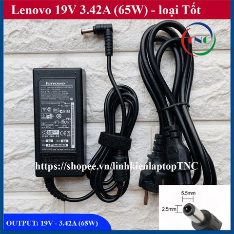 Sạc Laptop Lenovo 19V 3.42A Chân To 5.5mm - Adapter Chính Hãng Cao Cấp, Bảo Hành 12 Tháng, Thay Thế An Toàn