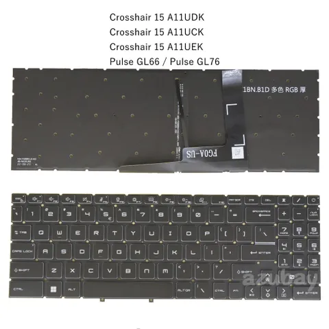Bàn phím laptop MSI Bravo 15 B5DD / Katana GF76 / Katana GF66 / Sword 15 A11UC / Pulse GL66 - Có nền LED - Có nút Nguồn