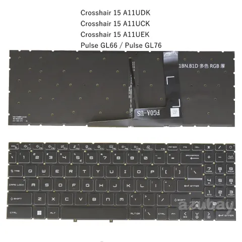 Bàn phím laptop MSI Bravo 15 B5DD / Katana GF76 / Katana GF66 / Sword 15 A11UC / Pulse GL66 - Có nền LED - Có nút Nguồn
