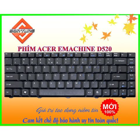 Bàn Phím Laptop Acer eMachines D520 D720 E520 E720 - Chuẩn US, Bảo Hành 09 Tháng, Chất Lượng Cao, Thay Thế Dễ Dàng