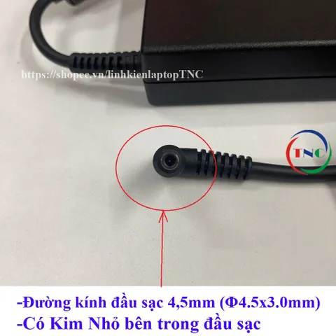 Sạc Laptop MSI Chicony 20V - 6A - 120W Chân Kim Nhỏ 4.5x3.0mm - Có Kim Nhỏ trong đầu sạc - đường kính đầu sạc 4.5mm PHỤ