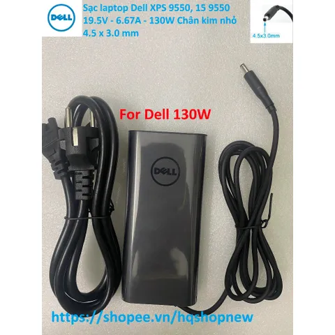 [Sạc zin] Sạc laptop Dell XPS 9550, 15 9550 19.5V - 6.67A - 130W Chân kim nhỏ 4.5 x 3.0 mm PHỤ KIỆN LAPTOP