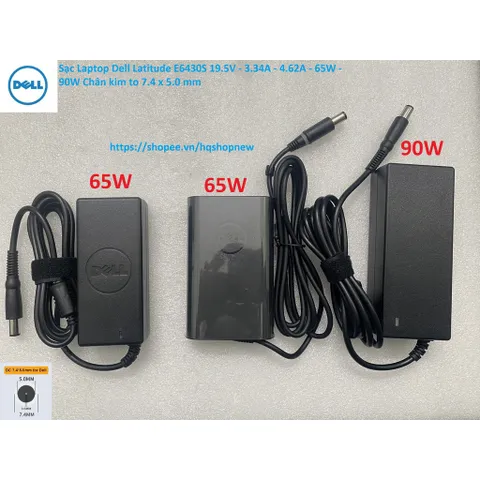 [Sạc zin] Sạc Laptop Dell Latitude E6430S 19.5V - 3.34A - 4.62A - 65W - 90W Chân kim to 7.4 x 5.0 mm PHỤ KIỆN LAPTOP