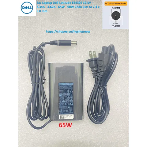 [Sạc zin] Sạc Laptop Dell Latitude E6430S 19.5V - 3.34A - 4.62A - 65W - 90W Chân kim to 7.4 x 5.0 mm PHỤ KIỆN LAPTOP