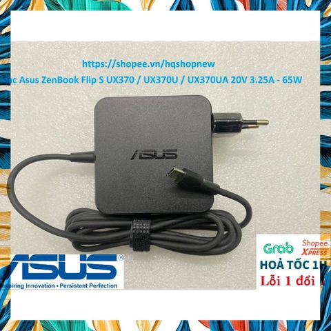 Sạc Laptop Asus ZenBook Flip S UX370 / UX370U / UX370UA 20V 3.25A - 65W, Chân C USB C - Phụ Kiện Chính Hãng, An Toàn và Tiết Kiệm Điện