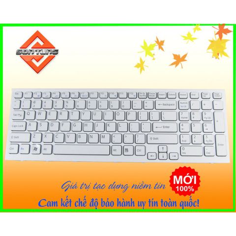 Bàn Phím Laptop Sony Vaio VPC-EB VPCEB Màu Trắng - Độ Nhạy Cao, US Layout, Bảo Hành 09 Tháng, Thay Thế Dễ Dàng