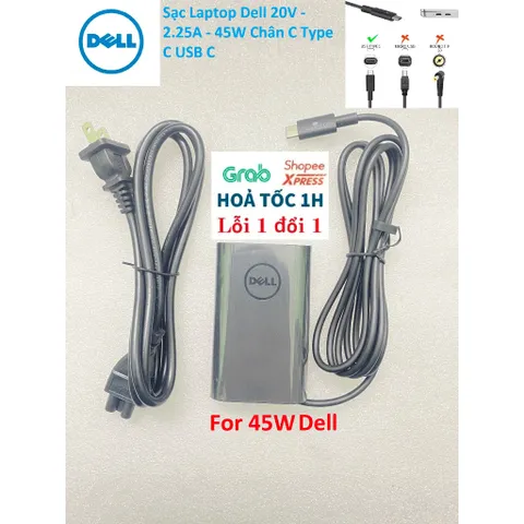 [Sạc zin] Sạc Laptop Dell 20V - 2.25A - 45W Chân C Type C USB C PHỤ KIỆN LAPTOP