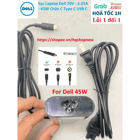 [Sạc zin] Sạc Laptop Dell 20V - 2.25A - 45W Chân C Type C USB C PHỤ KIỆN LAPTOP