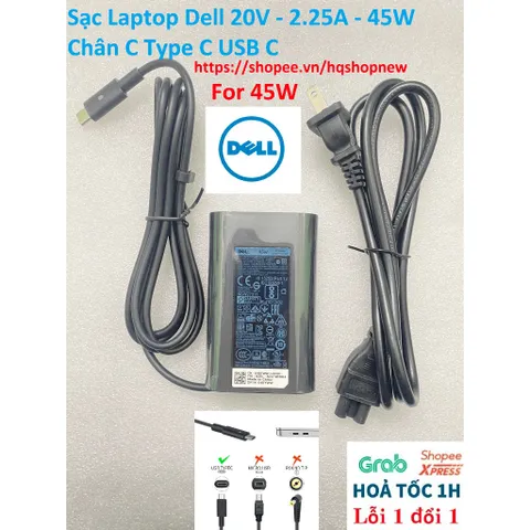 [Sạc zin] Sạc Laptop Dell 20V - 2.25A - 45W Chân C Type C USB C PHỤ KIỆN LAPTOP