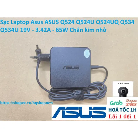 Sạc Laptop Asus ASUS Q524 Q524U Q524UQ Q534 Q534U 19V - 3.42A - 65W Chân kim nhỏ PHỤ KIỆN LAPTOP