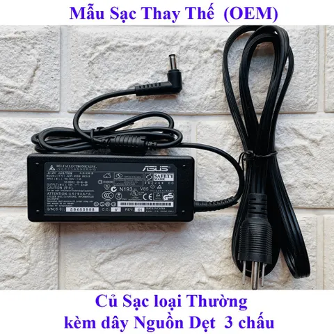 [Chân To] Sạc Laptop Asus X44h , K43e , K42 , K53e , X401A kích thước chân sạc thường to 5.5mm*2.5mm PHỤ KIỆN LAPTOP