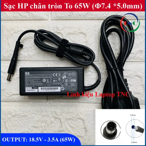 🔝 Sạc Laptop HP chân kim to 18.5V - 3.5A (Adapter HP tròn to) kèm dây nguồn