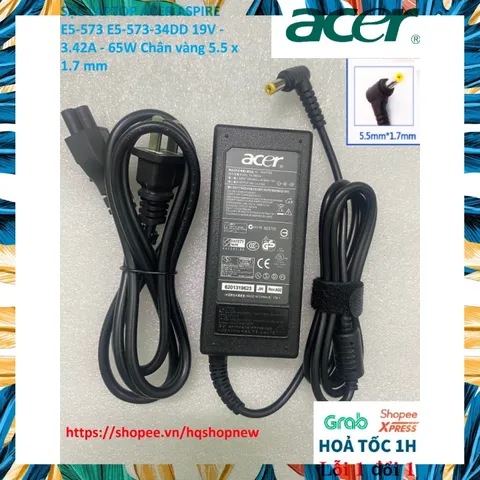[Sạc zin] SẠC LAPTOP ACER ASPIRE E5-573 E5-573-34DD 19V - 3.42A - 65W Chân vàng 5.5 x 1.7 mm PHỤ KIỆN LAPTOP