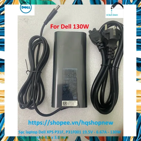 [Sạc zin] Sạc laptop Dell XPS P31F, P31F001 19.5V - 6.67A - 130W Chân kim nhỏ 4.5 x 3.0 mm PHỤ KIỆN LAPTOP