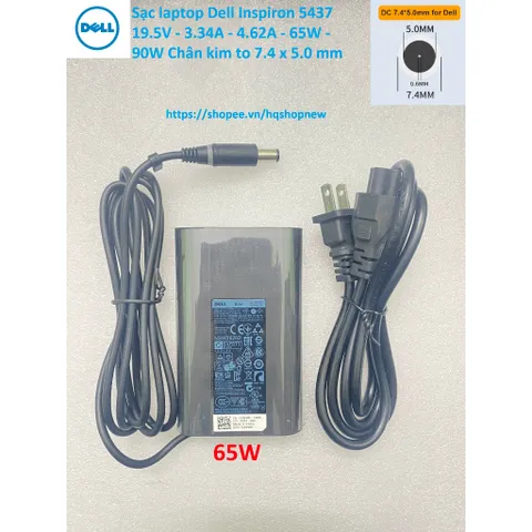 [Sạc zin] Sạc laptop Dell Inspiron 5437 19.5V - 3.34A - 4.62A - 65W - 90W Chân kim to 7.4 x 5.0 mm PHỤ KIỆN LAPTOP