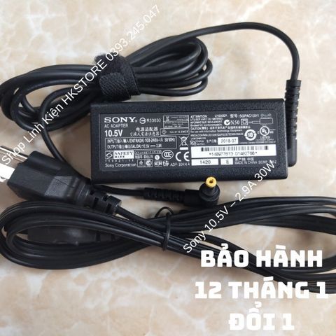 Sạc Laptop Sony 10.5V 2.9A 30W - Bộ Phụ Kiện Chính Hãng cho Sony Vaio VPC-X, VGN-P, SGPT11, Bảo Hành 12 Tháng