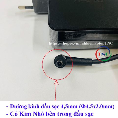 Sạc Laptop Asus 65W - Chân Kim Nhỏ 4.5mm cho các dòng PU401, PU450, PU401L, PU401LA, PU450C, PU450CD - Bảo Hành 12 Tháng