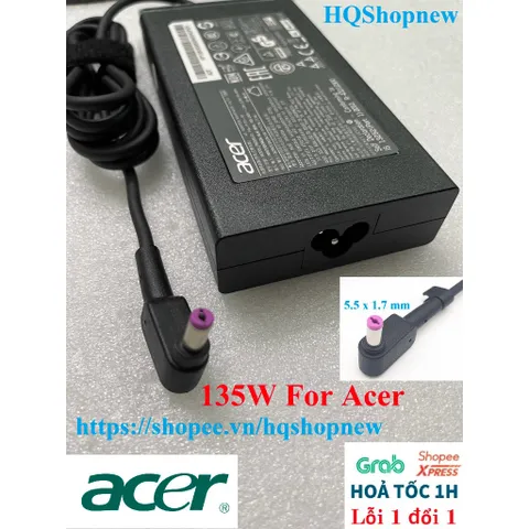[Sạc zin] Sạc Laptop Acer 19V - 7.1A - 135W Chân tím 5.5 * 1.7 mm PHỤ KIỆN LAPTOP