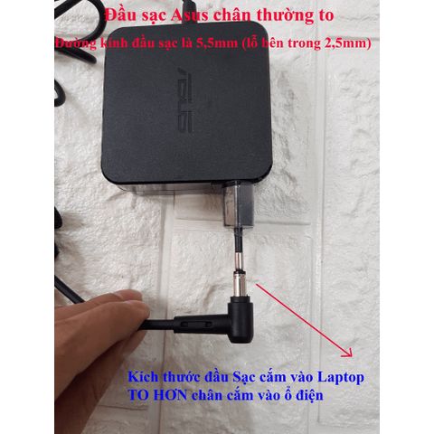 Sạc Laptop Asus 19V 3.42A - Sạc Vuông Chân Thường Tương Thích X550 P550 K501 K45A K55A X450 F451 F552 F554 F555 - Bảo Hành 12 Tháng