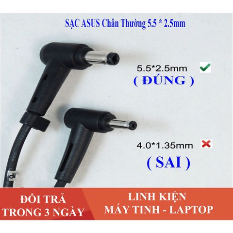 Sạc Laptop Asus 19V 3.42A - Sạc Vuông Chân Thường Tương Thích X550 P550 K501 K45A K55A X450 F451 F552 F554 F555 - Bảo Hành 12 Tháng
