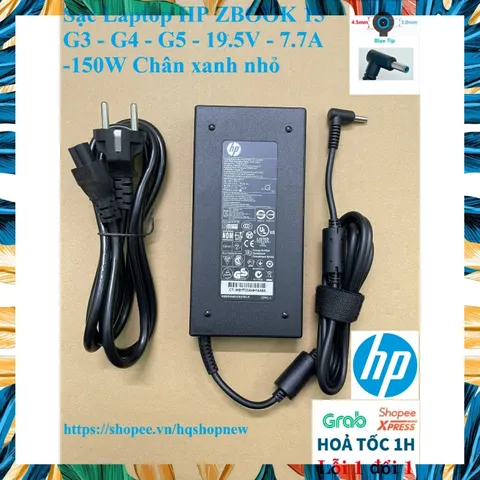 Sạc Laptop HP Zbook 15  G3 - G4 - G5 - G6 19.5V - 7.7A - 150W Chân xanh nhỏ PHỤ KIỆN LAPTOP