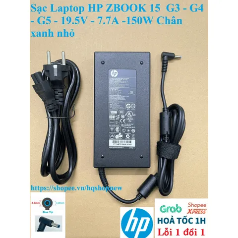 Sạc Laptop HP Zbook 15  G3 - G4 - G5 - G6 19.5V - 7.7A - 150W Chân xanh nhỏ PHỤ KIỆN LAPTOP
