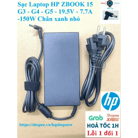 Sạc Laptop HP Zbook 15  G3 - G4 - G5 - G6 19.5V - 7.7A - 150W Chân xanh nhỏ PHỤ KIỆN LAPTOP