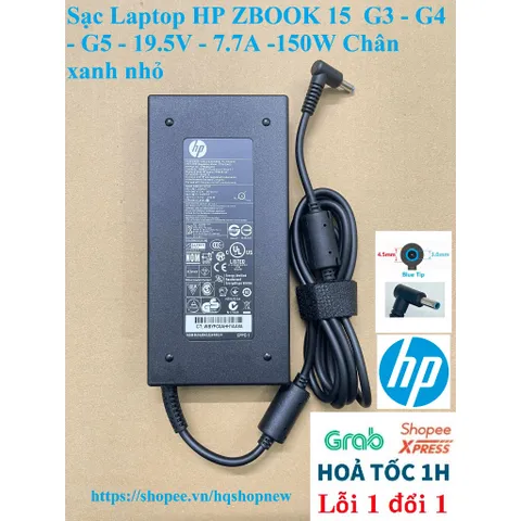Sạc Laptop HP Zbook 15  G3 - G4 - G5 - G6 19.5V - 7.7A - 150W Chân xanh nhỏ PHỤ KIỆN LAPTOP