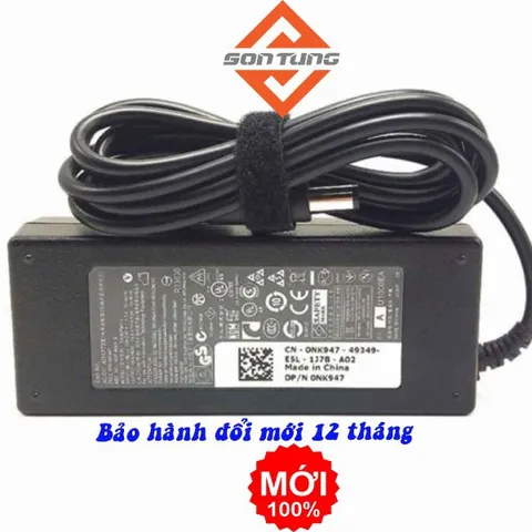 Sạc laptop dell 19.5v 3.34a/4.62a chân tròn to có kim ở giữa - tặng kèm dây nguồn xịn PHỤ KIỆN LAPTOP