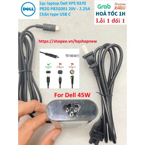[Sạc zin] Sạc laptop Dell XPS 9370 P82G P82G001 20V - 2.25A Chân type USB C PHỤ KIỆN LAPTOP