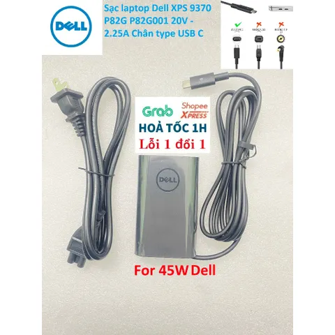 [Sạc zin] Sạc laptop Dell XPS 9370 P82G P82G001 20V - 2.25A Chân type USB C PHỤ KIỆN LAPTOP