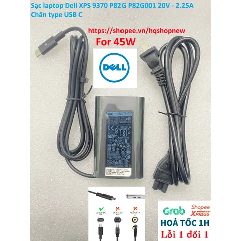 [Sạc zin] Sạc laptop Dell XPS 9370 P82G P82G001 20V - 2.25A Chân type USB C PHỤ KIỆN LAPTOP