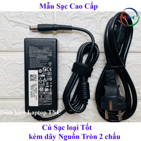 [Chân To] Sạc Laptop Dell 19.5V 3.34A (65w) chân kim to N4110 N4010 2421 2420 3450 4050 3521 (Adapter Dell 65W tròn to)