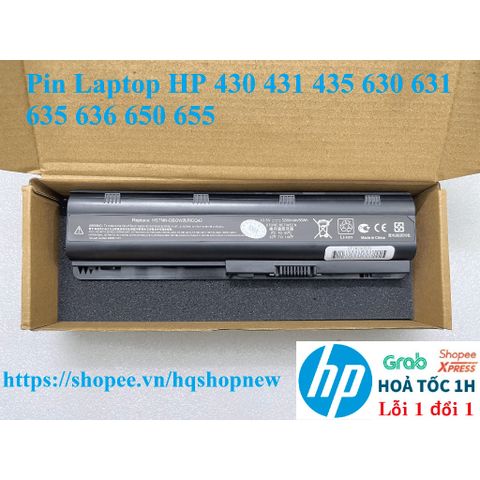 Pin Laptop HP 6 Cell Đen - Phụ Kiện Chính Hãng cho HP 430 431 435 630 631 635 636 650 655 - Bảo Hành Đổi Mới 100%