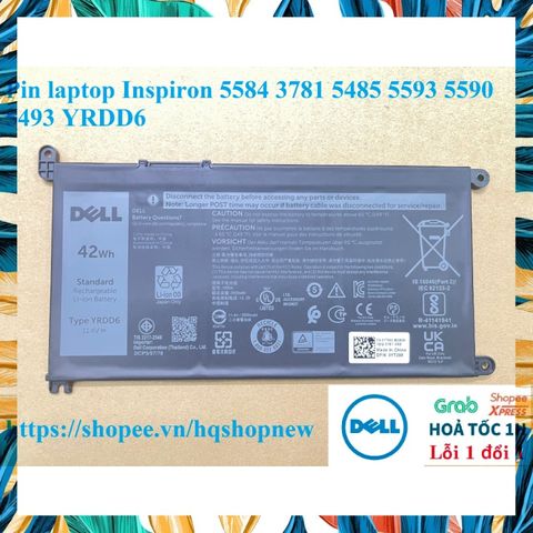 Pin laptop Inspiron 5584 3781 5485 5593 5590 5493 YRDD6 WDX0R PHỤ KIỆN LAPTOP