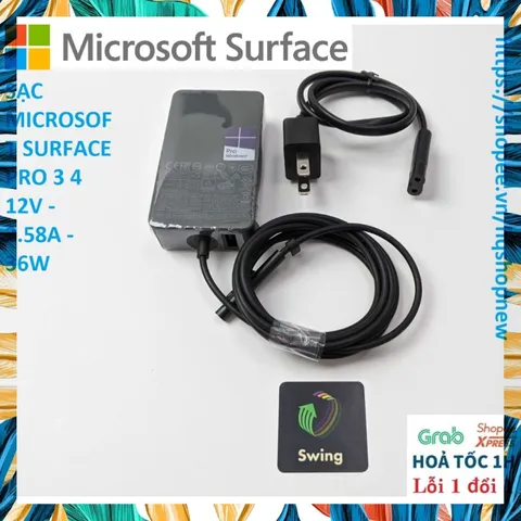 [Sạc zin] SẠC MICROSOFT SURFACE PRO 3 4 12V - 2.58A - 36W PHỤ KIỆN LAPTOP