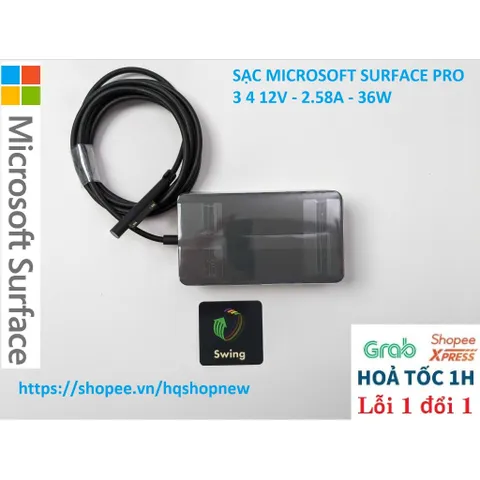 [Sạc zin] SẠC MICROSOFT SURFACE PRO 3 4 12V - 2.58A - 36W PHỤ KIỆN LAPTOP