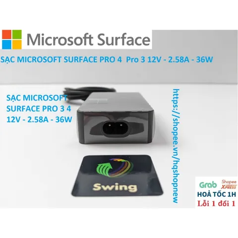 [Sạc zin] SẠC MICROSOFT SURFACE PRO 3 4 12V - 2.58A - 36W PHỤ KIỆN LAPTOP