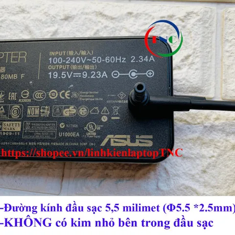 🔝 Sạc Laptop Asus 19.5V - 9.23A (180W) SLIM chất lượng cao (Adapter Asus 180W)