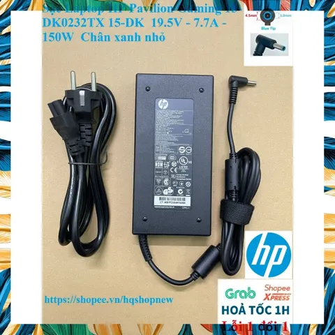 Sạc Laptop HP Pavilion Gaming 15-DK0232TX 15-DK  19.5V - 7.7A - 150W  Chân xanh nhỏ PHỤ KIỆN LAPTOP
