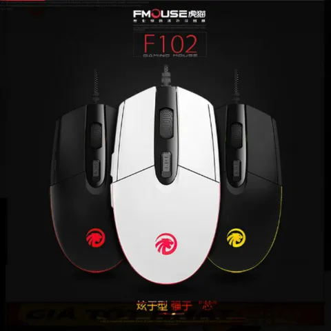 🔆 Chuột văn phòng chơi game F102 Led Rgb 3500Dpi Fmouse Professional Ergonomic Đen Trắng 🔆 PHỤ KIỆN SỐ