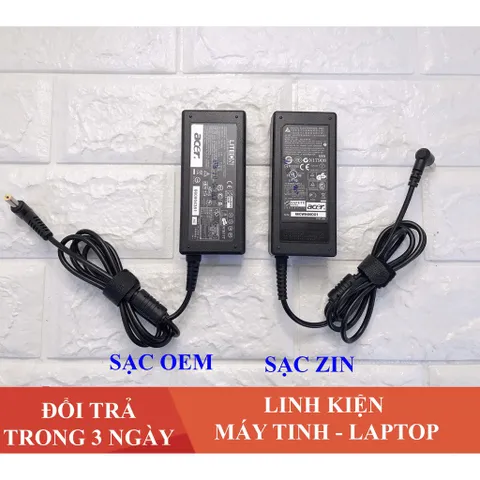 🔝 Sạc Laptop Acer 19V  3.42A  65W Cao Cấp ( ZIN ) Kèm Dây Nguồn