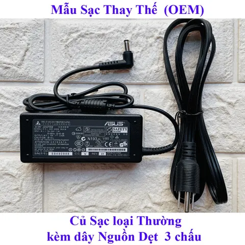 [Chân To] Sạc Laptop Asus 19V  3.42A  65W (ADAPTER ASUS 19V-3.42A) HÀNG OEM - ZIN CHẤT LƯỢNG CAO - NHẬP KHẨU PHỤ KIỆN LA