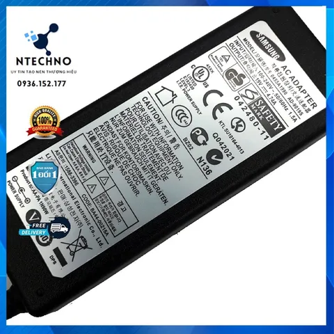 🔝 Sạc Laptop Samsung 19V - 4.74A 90W [Zin] (Adapter Samsung 19V - 4.74A) Tặng kèm dây nguồn  Bảo hành 12 Tháng