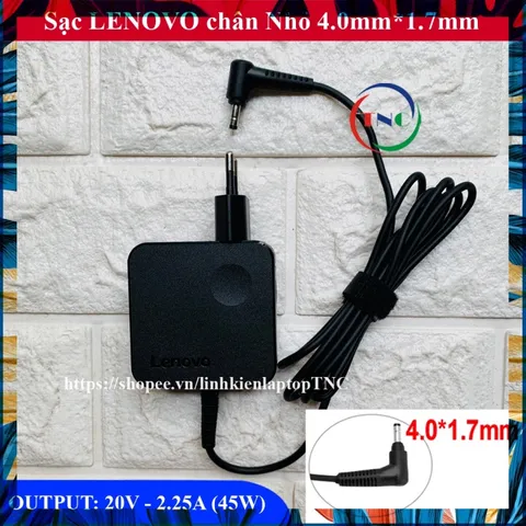 Sạc Laptop Lenovo 20V 2.25A chân nhỏ Φ4.0mm *1.7mm dành cho Laptop Lenovo IdeaPad PHỤ KIỆN LAPTOP