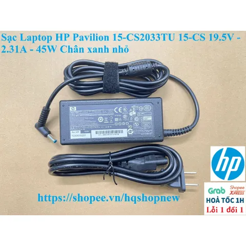 [Sạc zin] Sạc Laptop HP Pavilion 15-CS2033TU 15-CS 19.5V - 2.31A - 45W Chân xanh nhỏ PHỤ KIỆN LAPTOP