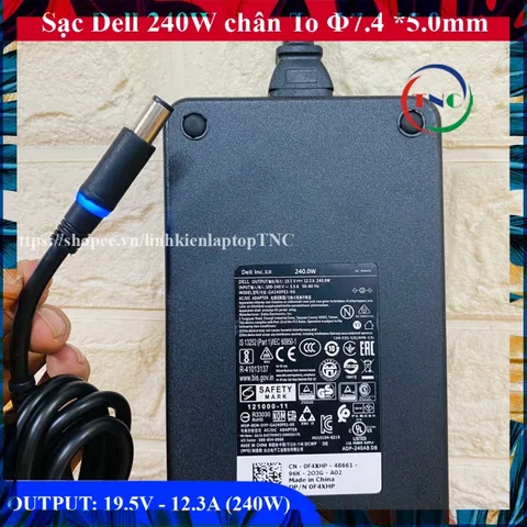 Sạc Laptop Dell Alienware 19.5V - 12.3A - 240W Chân 7.4x5.0mm Precision 7510 7520 M6600 M6700 M6800 Zin PHỤ KIỆN LAPTOP